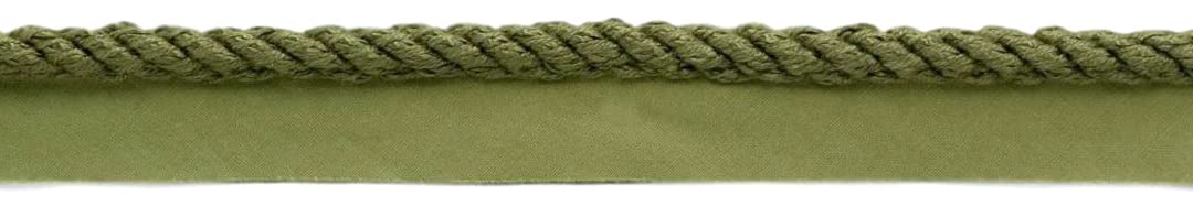 Corde torsadée haut de gamme 0,5 cm avec liseré vert olive foncé Style 0025S