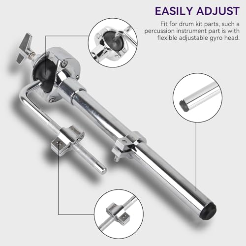 HERCHR Cymbal Stand, Single Tom Holder Stand Mount for Jazz Drum Set Long Tom Arm Ball Clamp Mount L-Rod Tom Mount Percussion Chrome Drum Set Hardware Drum Set Clamp Drum Arm Stand Rack Mount
