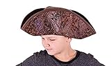  Piratenhut Dreispitz Pirat Captain Hut M ( Kinder ) Softer Piratenhut aus Lederimitat