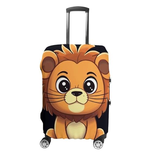Cute Cartoon Lion Suitcase Covers for Luggage - Elastic Luggage Cover Protector, Double-sided Washable Suitcases Sleeve for 19-32 Inch Luggage S