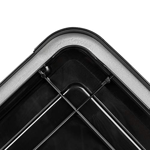 IRIS USA WeatherPro 74 Qt Storage Bins with Lids, 4 Pack, BPA-Free Plastic Gasket Box with Tight Latch and Seal, Stackable Nestable Tote Tub - Black/Red - Image 6