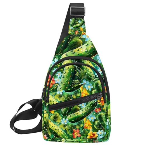 Mochila cruzada de flores unisex de talla única con correa ajustable multicolor