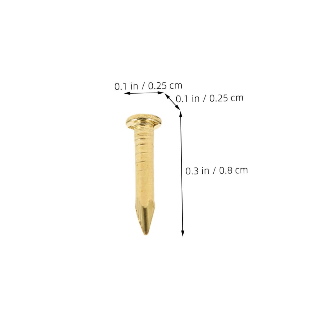 Holibanna 100Pcs Copper Picture Frame Hanging Nails Head Fasteners for Woodworking Furniture Crafts and Art Projects Durable and High Penetrating Power