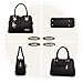 Imagen de FORRICA Bolsos de Mujer Bolso de Mano Elegante Bolso Tote con Colgante Exquisito Señora Cuero PU Bolso Bandolera para Trabajar Compras Negro
