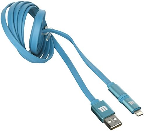 Lifeworks 2-in-1 Micro USB 2.0 & Apple MFi Certified Lightning - Teal - 5'
