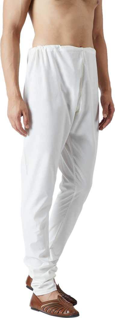 pk hub Men's Comfortable Cotton Chudidar Pyjama | White Plain/Saada Loose Fit Pajama for Men | Home Wear-picture-17