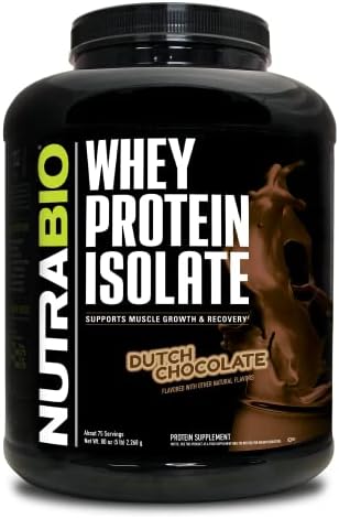 NutraBio 100% Whey Protein Isolate - Complete Amino Acid Profile - 25G of Protein Per Scoop - Soy and Gluten Free - Zero Fillers, Non-GMO, Protein Powder - Chocolate, 5 Pounds