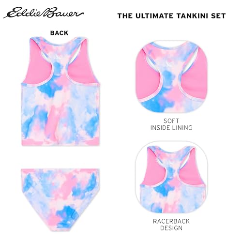 Image of Eddie Bauer Girls' UPF 50+ Swim Bikini Bottom and Racerback Tankini Set