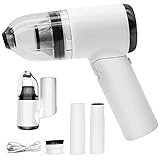 [Vielseitige Aufsätze] Der Handstaubsauger ist mit 2 verschiedenen Aufsätzen ausgestattet, um Ihre Reinigungsanforderungen besser zu erfüllen. Die Bürstendüse dient zur Reinigung von Teppichen, Matten, Haaren und Tierhaaren. Mit der Fugendüse können enge Fugen und Ecken gereinigt werden. Ausgestattet mit zwei Fugendüsen, verbinden Sie sie, um Ecken und hohe Stellen zu erreichen. Der Handstaubsauger mit Aufsätzen ermöglicht es Ihnen, den Müll in jeder Ecke jeder Szene wie Auto, Küche usw.