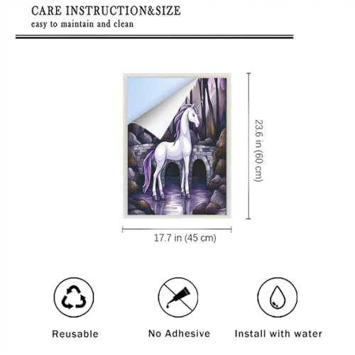 Vinilo Decorativo para Ventana Unicornio Acuarela 17.7x23.6 in miniatura 2
