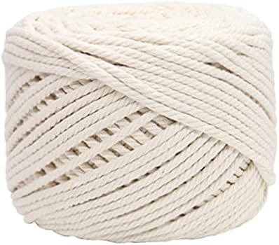 SUNTQ Cotton Cord 3mm x 328 feet, Handmade Decorations Cotton Macrame Rope, Bohemia Macrame DIY Wall Hanging Plant Hanger, Beige