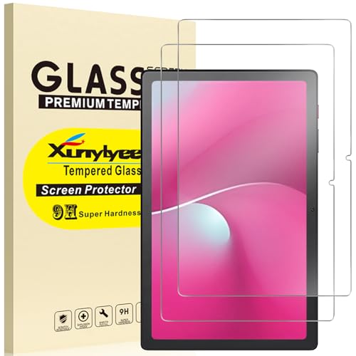 XunyLyee 2 Pack Screen Protector for T-Mobile Revvl Tab 2 10.1 Inch Android 15 Tablet Tempered Glass Film Bubble Free Easy Installation