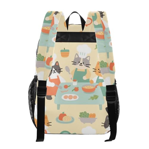 Cartoon Cute Cats Chef Yellow Clear Backpack School Clear Bookbag For Girls Boys See Through Heavy Duty Bag3