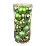 farbenfrohe Anti-Zerstörungskugeln, 24 Stück Hängekugeln, Mehrfarbig, 6 cm(Gr�n)
