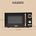 Haden 700 Watt 0.7 Cubic Foot Microwave Oven with Digital Controls, Defrost, and Instant Start Countertop Small Appliance, Black/Copper