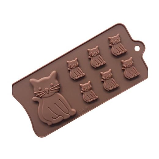 Freessom Moulessilicone Gâteaux Patisserie Formes Chat Animaux Mignon Original Résistant pour Chocolate Soap Biscuit Cookies Gateau de Cuisson Dessert Enfant DIY-Coloris Aleatoire (Chat)