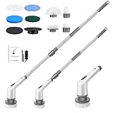 [Inklusive Handschrubber und langem Verlängerungsstiel für Vielseitigkeit] - Die zusätzliche Verlängerungsstange der Reinigungsbürste kann in der Länge verstellt werden (23-126 cm), Sie können die Reinigungsbürste auf eine für Sie geeignete Länge einstellen. Damit können Sie sogar die Wand oder die Decke des Badezimmers reinigen. Wenn Sie den Verlängerungsstab entfernen, können Sie die Bürste auch als kurze Stange verwenden.