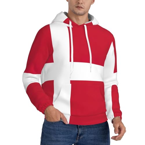 Sweat à capuche EdWal pour salle de sport et détente avec drapeau danois