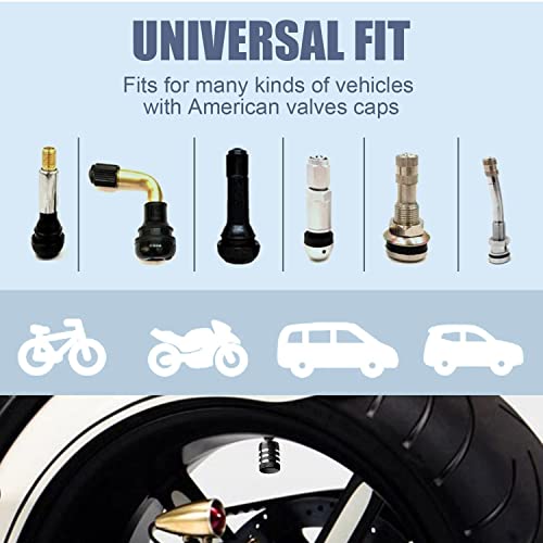 Tire Valve Stem Cap Cover - (5 Pack) Tire Air Caps Metal With Plastic Liner Corrosion Resistant Leak-Proof For Car Truck Motorcycle Suv And Bike Black #TOP4