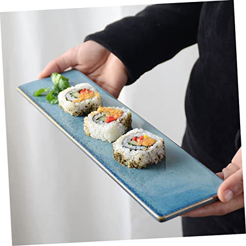 Set de platos rectangulares de cerámica estilo japonés para sushi miniatura 5