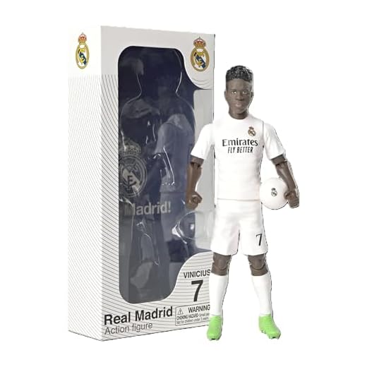 Megableu - Figurine Foot Vinicius - 20 cm - Grande Figurine Footballeur Réaliste & Articulée - Licence Officielle - 10 Points d’Articulation - Jouet Football Real Madrid - Idée Cadeau Fans Vinicius