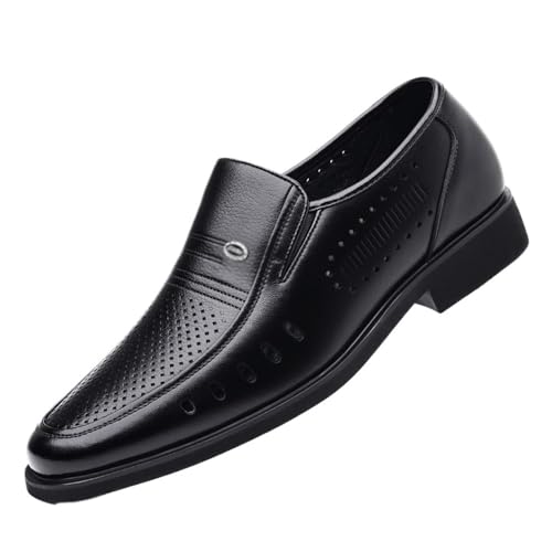 Oxford Dress Shoes for Men's Hollow Business Anti-Slip Non Slip Classic Slip On Prom Spanish Leather Plain Toe