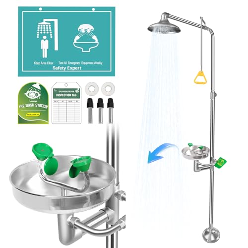 Douche d'urgence et laveur d'yeux combiné Huanyu 1107 avec option de personnalisation
