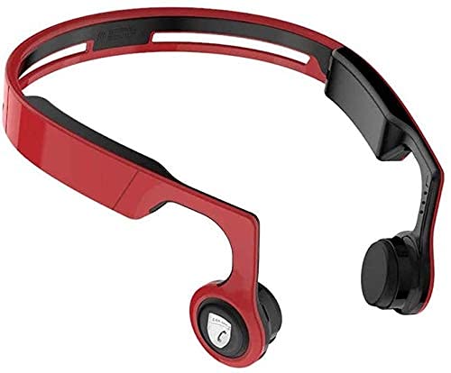 QESTO TVE Open-Ear Bone Conduction Headphones Microphone Noise Reduction Charging Bluetooth 5.0 Wireless Sports Headset for Working Running Cycling, Lightweight(Red)(Red)
