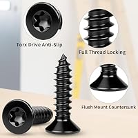 XRXYMQ 80 Stück Torx Holzschrauben M4 × 16 mm Edelstahl 304 Schwarz – Ansicht 5