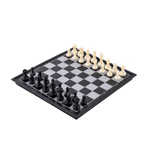 Jeu d'échecs en métal 33x33 cm échiquier de voyage portable avec tube