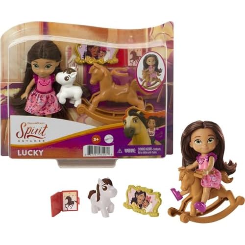 Dreamworks Spirit Spirit Little Lucky Caballo de juguete con crin y cabeza articulada