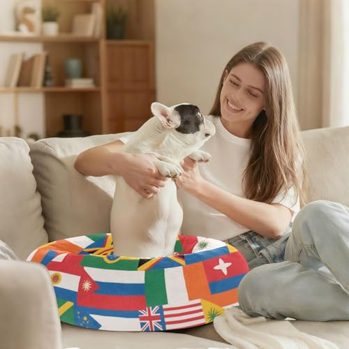Coussin chat confortable taille M fini le sol froid lit drapeau - 7