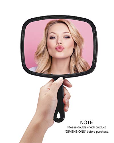 Protecle Hand Mirror, Handheld Makeup Mirror With Handle For Barber Hairdressing (Square Black L) #TOP1