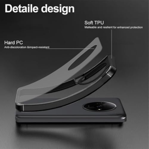 Image of SHINESTAR Ultra Slim Clear Back Cover for Redmi A3 / Redmi A3x / Poco C61 (4G), Transparent Hybrid Hard Shell Plastic & Soft Silicone Rubber Bumper, Non-Yellow Acrylic Protective Cover - Black