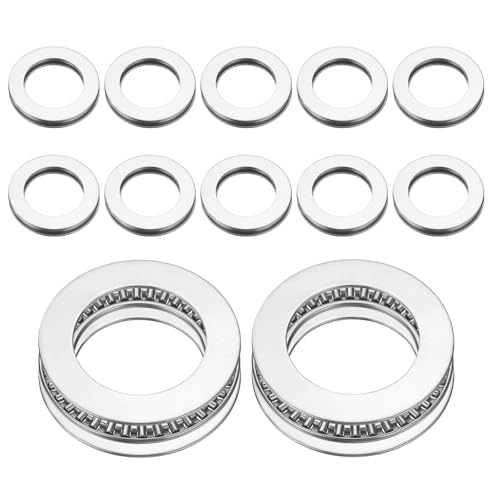 Image of sourcing map 12 Sets AXK3047 Thrust Needle Roller Bearings with 24 Washers, Chrome Steel Needle Roller Bearings, ID 30mm, OD 47mm, Thickness 4mm