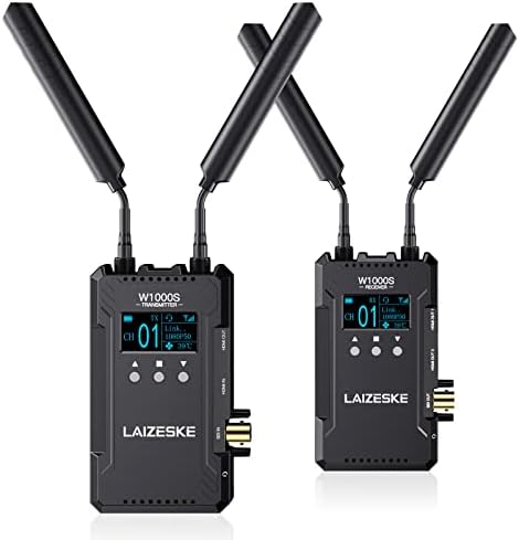 LAIZESKE W1000S Wireless Video Transmission System Dual HDMI SDI 1000FT Transmission Range 0.08S Low Lantency Real Time APP Monitoring