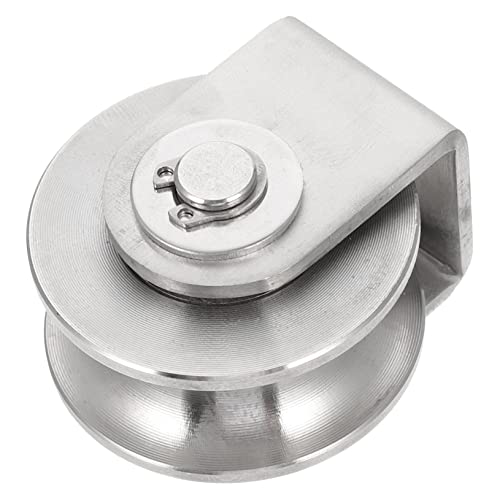 OSALADI Load Bearing Rigging Pulley Single Pulley Block Stainless Steel U-Groove for Lifting Fixing Easy to Use