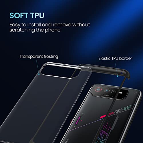 Eastcoo Slim Fit Case For Asus Rog Phone 6/6 Pro, Hard Frosted Pc Back + Black Bumper Edges Shockproof Anti-Scratched Translucent Case Cover For Rog Phone 6/6 Pro (2022) #TOP4
