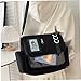 Imagen de AZIDWERYQ Bolso Escolar Japonés Kawaii Crossbody Nylon Negro Ita Bolso con Pin Display Bolsillo Correa Ajustable Gran Capacidad Ita Monedero para Niñas Mujeres Japonesas