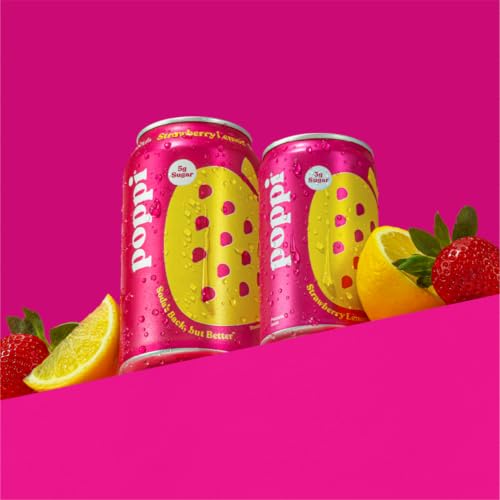 Poppi Prebiotic Soda, Strawberry Lemon, 7.5 Fl Oz Mini Can, 24 Pack - image 5