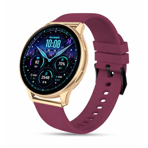 Image of GameSir Evo Vista Smartwatch, 1.39 inch HD Round Display, Bluetooth Calling, Heart Rate & SPO₂, 100+ Sports Modes, IP67, Long Battery Life for Men & Women (Maroon)