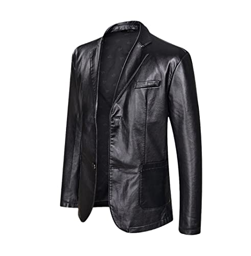 Veste en cuir pour homme noire taille L veste surdimensionnée