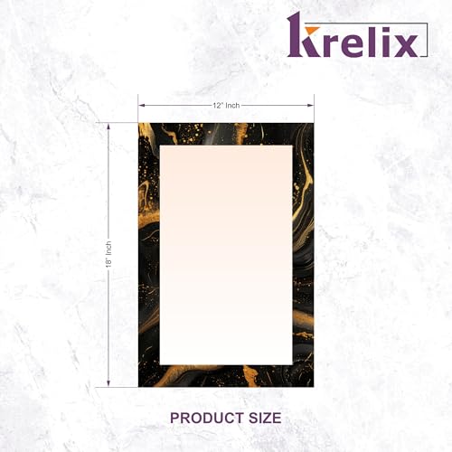Image of KERLIX Rectangle Decorative Art Unique Fancy Digital Frameless CNC polishing Wall Mirror /Makeup Mirror /Bathroom Mirrors Size (12x18 inch). (4, 12 x 18)