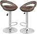 Nova Microdermabrasion Adjustable Pub Swivel Barstool All Weather Hydraulic Patio Barstool Indoor/Outdoor W/Open Back and Chrome Footrest, 2pcs
