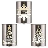 Lights by Night Holiday LED Night Lights, 3 Pack, Dusk-to-Dawn, Christmas Home Décor, Designer, Let...
