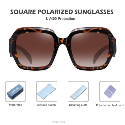Image of Oversized Square Sunglasses for Women Trendy Polarized Sunglasses Retro Luxury big Large Sun Glasses UV400 FZN803