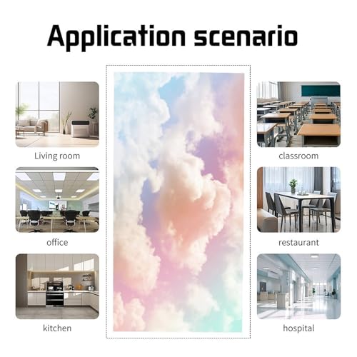Image of Fluorescent Light Cover for Classroom - 2 Pcs Colorful Clouds Fluorescent Light Covers, Ceiling Light Covers Shade Panel Coverings for Office Classroom Home Drop Ceiling, 4 x 2 Feet