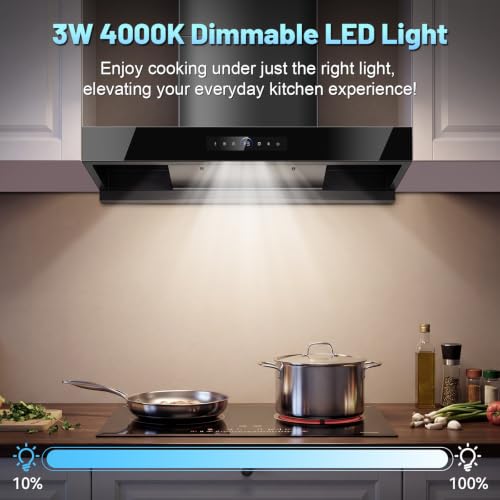 Image of 30 in Wall Mount Under Cabinet Range Hood, 1400 CFM Stainless Steel Hood