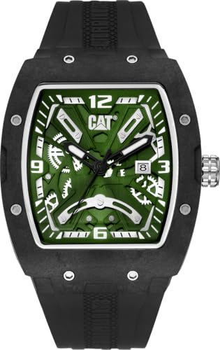 CAT Caterpillar - Reloj de esfera de esqueleto para hombre, caja de fibra CAT Caterpillar - Reloj de esfera de esqueleto para hombre, caja de fibra