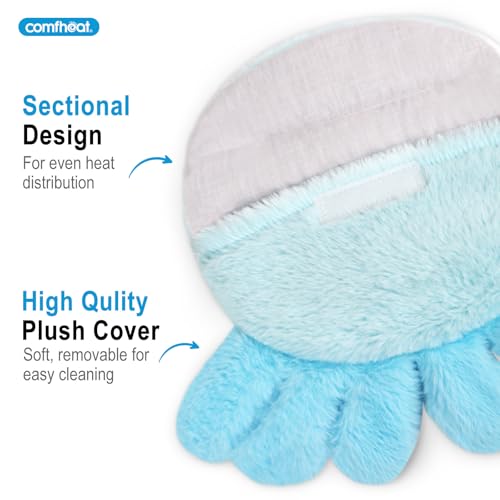 Image of Octopus Microwave Heating Pad for Pain Relief, Unscented Microwavable Heating Pads for Cramps, Neck Shoulder, Muscles, Small Natural Heat Pack Moist Heat with Washable Cover